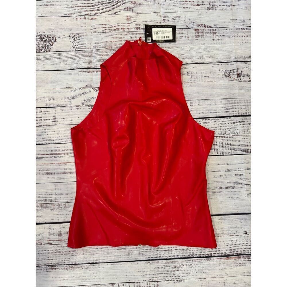 Polymorphe red latex princess top size large new with tag